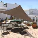 Garden EXPERT 10'x10'x14' Sun Shade Sail Brown Right Triangle Canopy Sail Shade for Patio Garden Outdoor Backyard