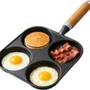 Cast Iron Egg Pan, 4 Cup Omelette Egg Pan for Pancake, Breakfast Sandwich, Hamburger, Gas & Induction Stovetop Compatible, Virgin Iron, 6.6 inch