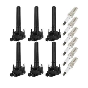 6 Ignition Coils with 6 Iridium Spark Plugs 2-Pins Compatible 2001-2005 for Chrysler for Cirrus 2.7L/V6 Replacement #UF199, 4609095AC