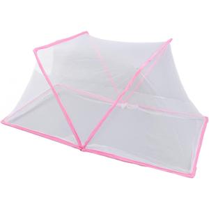 Foldable Mosquito Net Bedroom Tent - 125 x 70 x 50cm, Portable, Easy to Store, Lightweight (Pink)