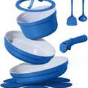 CAROTE 9pcs Pots and Pans Set,Ceramic Cookware Sets Non Stick with Detachable Handle, Induction Kitchen Pots and Pans,RV Cooking Set, Oven/Dishwasher/Fridge Safe, Malta Blue