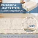 GarveeHome Scalloped Washable Rug 4x6, Beige Boho Living Room Area Rug, Bordered Non-Slip Farmhouse Bedroom Carpet Dorm Room Throw Rug, Low Pile Soft Accent Mat for Kitchen Entry Office 4'x6' Beige