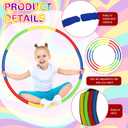 Sratte 12 Pcs Toy Hoop for Kid - Detachable & Adjustable Colored Hoop Exercise Ring Plastic Circle for Kid, Teen Gymnastics, Dog Agility Equipment, Require Self Assembly(Classic Color, 28 Inch)