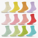 CozyWay Non-Slip Ankle or Crew Grip Toddler Socks, 12 Pack for Boys & Girls, Colorful, 1-3 Years Old