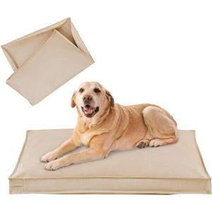 Dog Bed Covers Replacement Washable, Waterproof Dog Bed Cover with Zipper, 44Lx32Wx3H inch Durable Oxford Pet Bed Cover for Outdoor/Indoor Use, Cover Only, Khaki