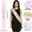 A Tini Bit Older Birthday Sash for Women, Martini Party Decorations for Birthday Bachelorette Bridal Shower Accessory, Funny Espresso Themed Photo Booth Props (Pink)