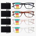 2 Pack Progressive Multifocus Reading Glasses Men and Women Computer Blue Light Blocking Anti Eyestrain Readers +2.0