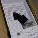 Large Turtle Tank (Tank + Water Pump), Acrylic Turtle Tank Starter Kit with Upgrade Rain Shower Head, Adjustable 5W Water Pump, Higher Fences and Multi-Function Areas. (L)