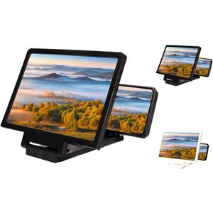 Big Screen Phone Magnifier, Screen Magnifier for Cell Phone, 3D Hd Mobile Phones Magnifier Projector Screens Enlarger for Movies, Videos and Gaming (Black)