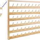 NW 54 Spools Wooden Thread Holder Sewing and Embroidery Thread Rack and Organizer Thread Rack for Sewing with Hanging Hooks for Wall
