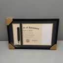 ELSKER&HOME 11x17 Diploma Frames with Tassel Holder for 8.5x11 Certificate Document Shadow Box, Matte Black Frame, Degree Double Mat, Black with Gold Rim