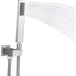 Brass Handheld Shower Head Set High Pressure Shower Wand Hand Held Shower Head with Brass Swivel Ball Bracket Showerheads & Handheld Showers - Brushed Nickel