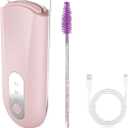 Heated Eyelash Curler for Natural Lashes 2 Level Adjustable Temperature Mini Electric Lash Curler Fast 3 Second Heat Up 24 Hours Long Lasting Curl (Pink Purple)