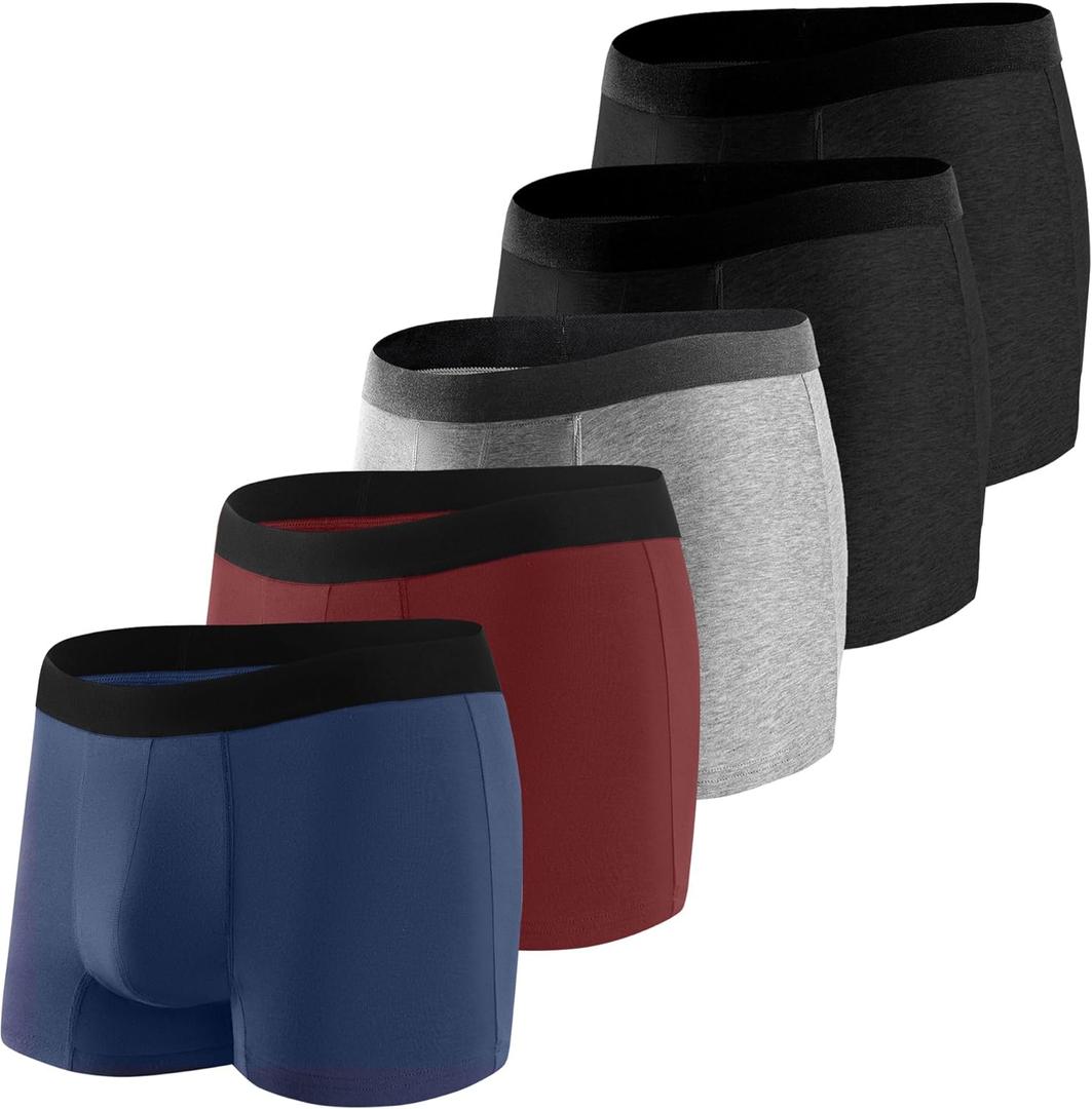 BATTEWA Incontinence Underwear for Men Cotton Leak Proof Boxer Briefs Absorbent Postoperative Bladder Control Adults Panties 50mL (5 Pack, Large, 5Colors)