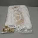 Women 2Pcs Lingerie Set Lace See-Through Sleeveless Camisoles High Waist Long Skirts with Chain Sleepwear (White, L)