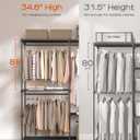 CASAMAYA Clothes Rack, Portable Closet, 54.3 Inch Large Capacity Wardrobe Closet, Clothes Storage Organizer with Shelves and 3 Hanging Rods, Easy to Assembly, Black PCT022B01
