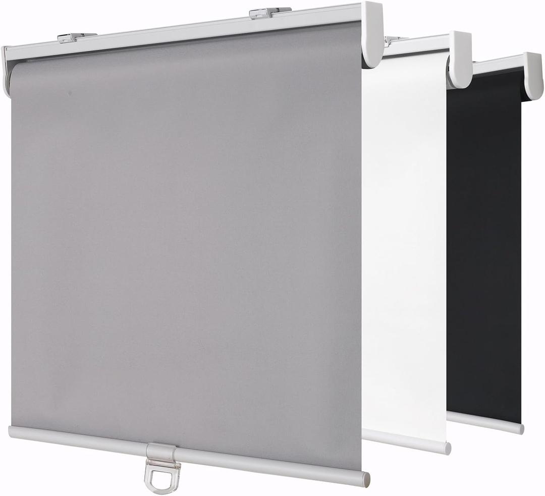 SHADEMOON Cordless Blackout Window Roller Shades, Pull Down Spring System Indoor Blinds, Room Darkening Waterproof UV Blocking Thermal Insulated Fabric for Home Office (Grey, Width 73", Height 72")