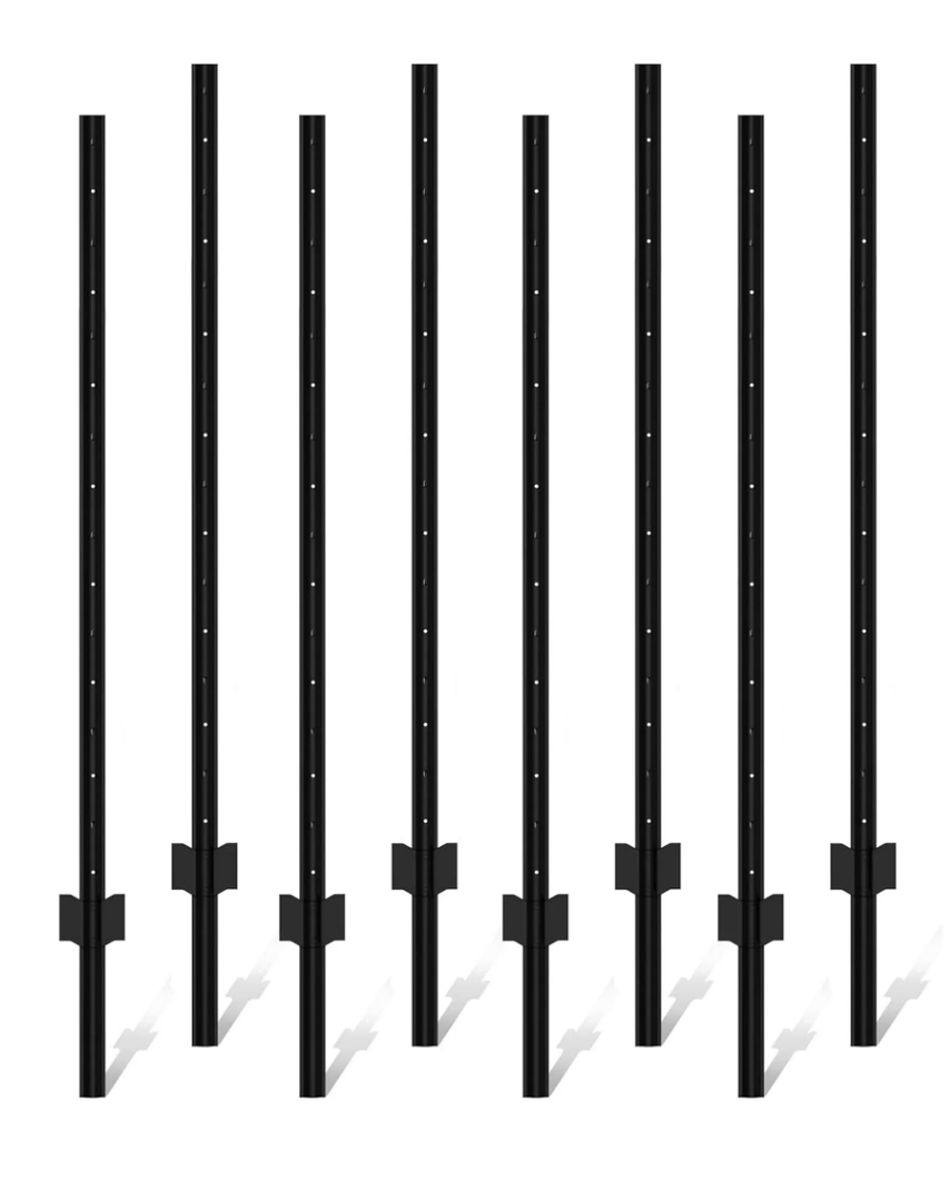 XYADA Fence Posts Sturdy Duty Metal Fence Post,U Post for Fencing in Garden Yard and Outdoor Wire (4FT- 8 Pack)