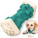 Pceotllar Indestructible Dog Chew Toys, Interactive Puzzle Toys with Beef Flavor, Safe Rubber for Aggressive Chewers - Large, Medium, Small Dogs - Green