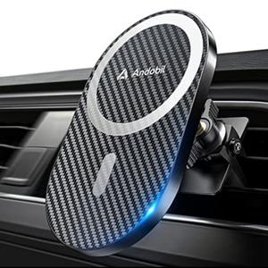 andobil Upgraded for Magsafe Car Mount Pro [Strongest Magnet, Big Phone Friendly] 360° Rotation Magnetic Phone Holder for Car Vent for iPhone 17 Pro Max 16/15/14/13/12 Samsung S25/S24 (Carbon Fiber)