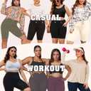 LALAGEN Women Plus Size Biker Shorts with Pockets - Tummy Control Gym Workout Running Yoga Volleyball Athletic Shorts (Black, XXXL)