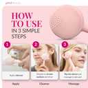Clean, Acne, and Redvolution - Electric Facial Cleansing Brush, Smart Facial Device with Silicone Brush & Anti-Aging Massager, Red and Blue LED Light