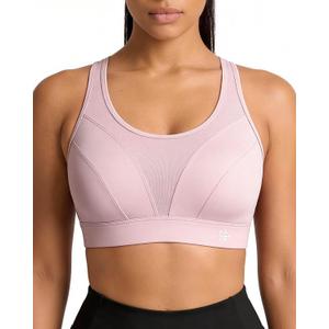 Yvette High Impact Sports Bra for Women, Adjustable Straps Soft Support (Pink, XXXL)