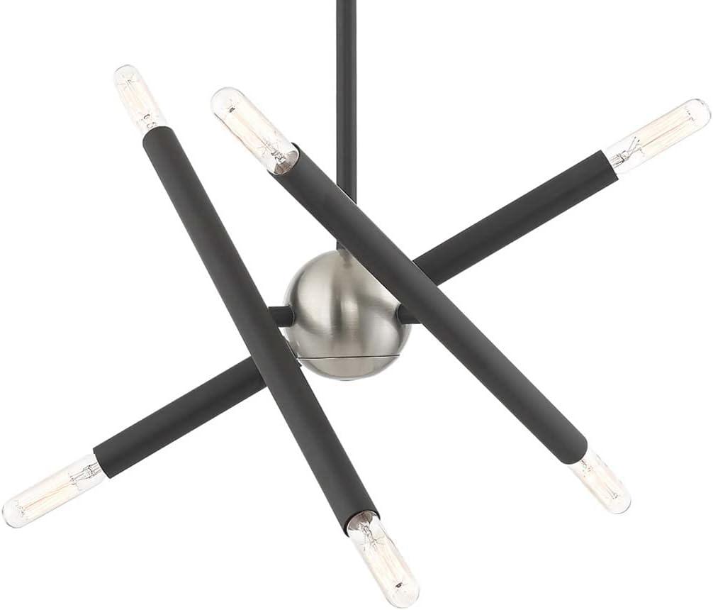 Livex Lighting 6 Light Scandinavian Gray Mini Chandelier (12.5"L x 12.5"W x 44.5"H)