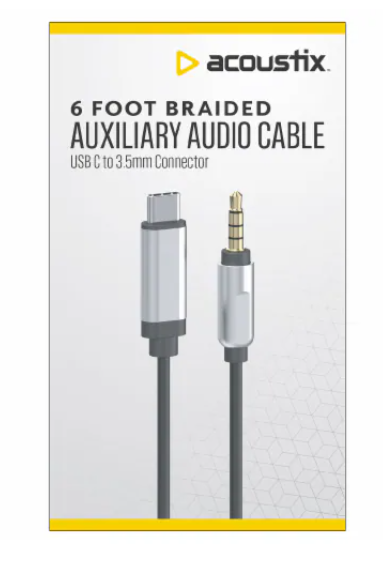 6 Foot Braided Auxiliary Audio Cable
