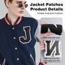 3 x 6-1/2" Varsity Letter Patches Black Iron On Letters Letterman Jacket Patches Chenille Large Iron On Letters for Clothing Jacket/Hoodie/Varsity L