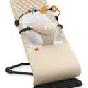 Bouncer Seat for Babies 0-12 Months, Baby Bouncer forBreathable and Comfortable Cushion, Three HeightAdjustments, Baby Rocker Portable Folding andDetachable, Ergonomic Baby Seat (Brown beige)