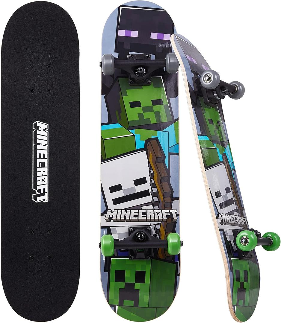 Voyager Skateboard with Printed Graphic Grip Tape - Great for Kids and Teens, Cruiser Skateboard with ABEC 5 Bearings, Durable Deck, Smooth Wheels