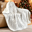 Bearhug Electric Heated Throw Blanket 50" x 60", Reversible Faux Fur & Sherpa, 6 Heating Levels & 4H Auto Off, Over-Heat Protect, ETL Certification, Machine Washable