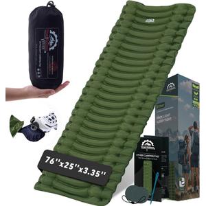 GearDoctors Ether Ultralight Sleeping Pad 17.5oz Compact Camping Air Mattress Inflatable Sleeping Mat for Backpacking, Hiking, Tent, Outdoor Travel, Ether