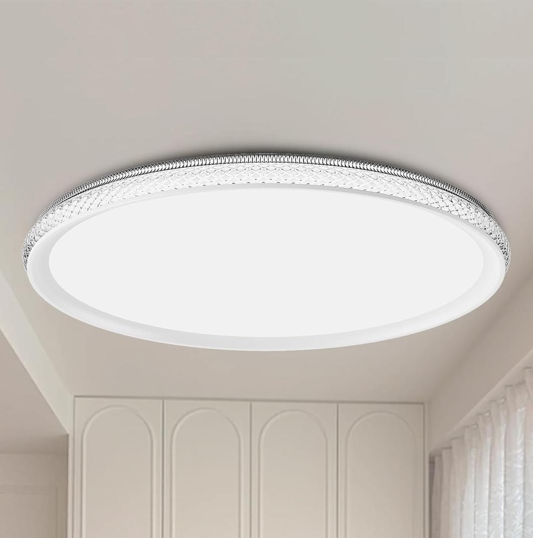LED Ceiling Light 15-Inch Dimmable Flush Mount with 5CCT Adjustable Color Temperature (2700K-5000K), 35W 4000LM, Ceiling Light Fixture for Bedroom, Kitchen, Living Room, Office, and Hallway.