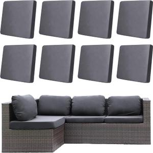8Pcs Outdoor Cushion Covers, Patio Cushion Covers,Stretch Elastic Slipcovers, Replacement Washable & Reusable Furniture Protector for Patio Couch (Grey,Cover Only)