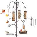 Bird Feeding Station Kit Pole Wild Bird Feeder Hanging Planter Hanger Multi Feeder Hanging with Metal Suet Feeder Bird Bath for Attracting Wild Birds