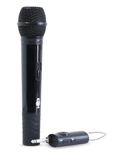 Singing Machine Portable Wireless Microphone (Black) - Premium Unidirectional UHF Wireless Mic for Singing, Speeches & Events - Cordless Mic Compatible with Karaoke Machines, PA Systems & More