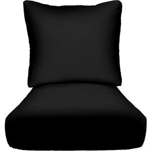 Outdoor Seat Cushion, Color Black Seat Width 23", 2 Count (Pack of 1) Outdoor Seat Cushion, Color Black Seat Width 23", 2 Count (Pack of 1)