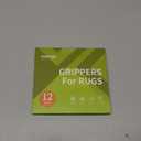 Rabenda 12 Pcs Rug Tape, Non Slip Rug Pads Grippers for Hardwood Floors and Tiles, Reusable Carpet Tape for Area Rugs, Double-Sided Adhesive Rug Stickers Keep Corners Flat (Black)