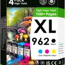 AMAZINK 962XL Ink Cartridges, 4 Pack (BK,C,M,Y) for OfficeJet Pro 9010, 9015, 9020, 9025, 9012, 9014, 9016, 9019, 9022, 9026, 9028 Printers