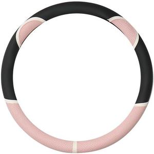 Cute Steering Wheel Cover Universal 4-Season Car Steering Wheel Cover Black (Black Pink)