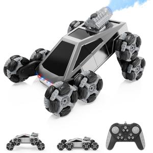 8 Wheel RC Stunt Car with Gesture Control, Spray & LED Lights, Gesture Sensing Remote Control Cars for Boys Age 6 7 8-12 13 14 Year Old, Christmas Birthday Gifts Ideas for Kids