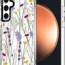 MOSNOVO Case for Samsung Galaxy S23 FE, [Buffertech 6.6ft Military-Grade Drop Protection] [Anti Peel Off Tech] Clear TPU Bumper Phone Case Cover Design - Floral Garden