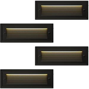 9 Inch Low Voltage Step Lights, 12V DC 5W LED Stair Light Indoor & Outdoor, 3CCT 3000K/4000K/6500K, IP65 Waterproof Outdoor Step Light for Landscape Lighting, Stair, Deck, Pathway, Walkway, Pack of 4