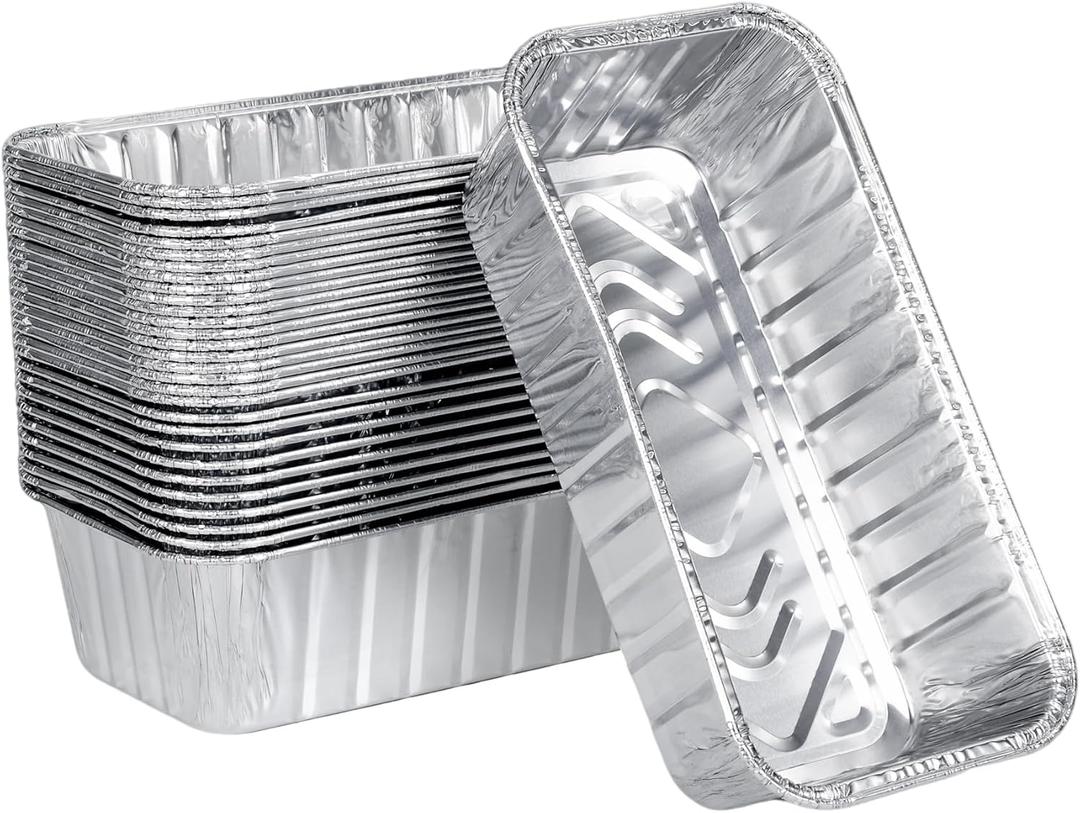 2lb Aluminum Loaf Baking Pans,Heavy Duty Foil Baking Container for Baking Holiday Treats Food Storage, Takeout,Homemade or Commercial- 8.5 x 4.5 x 2.5(30 Pack)