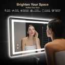 Delma LED Bathroom Mirror with Lights, 24x40 Vanity Mirror for Bathroom Wall, Anti-Fog, Dimmable, Front Lit & Backlit, Memory Function, Shatterproof Tempered Glass, 3 Color Modes(Horizontal/Vertical)