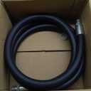 0.75 Inch x 10 Foot Neoprene Gasoline, Diesel, Biodiesel Fuel Pump Transfer Hose with Ground Wire and 3/4" Male Fittings, Black Fuel Transfer Hose Farm Fuel Hose 10FT