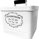 Nine Royal Laundry Detergent Container - Dryer Sheet Holder- Laundry Room Storage Box- Farmhouse Laundry Room Decor, Vintage Style - Metal Bin with Retro Lettering sign, Distressed Finish