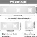 Lsnisni 20 Pack Shower Caddy Adhesive Replacement, Waterproof Shower Shelf Adhesive Strips, Strong Flat Hooks for Bathroom Storage Shelves and Kitchen Racks No Drilling, Clear